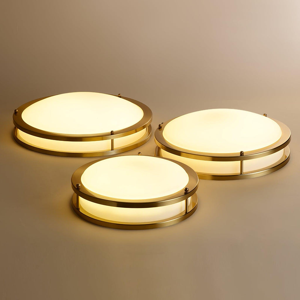 Whittier Natural Brass Flush Ceiling Light