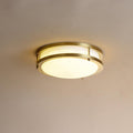 Whittier Natural Brass Flush Ceiling Light