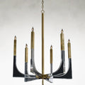 Acrylic 6-Light Brass and Acrylic Ceiling Chandelier