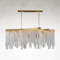 Gold Alabaster Linear chandelier - Winslow Stone for dining room view 1
