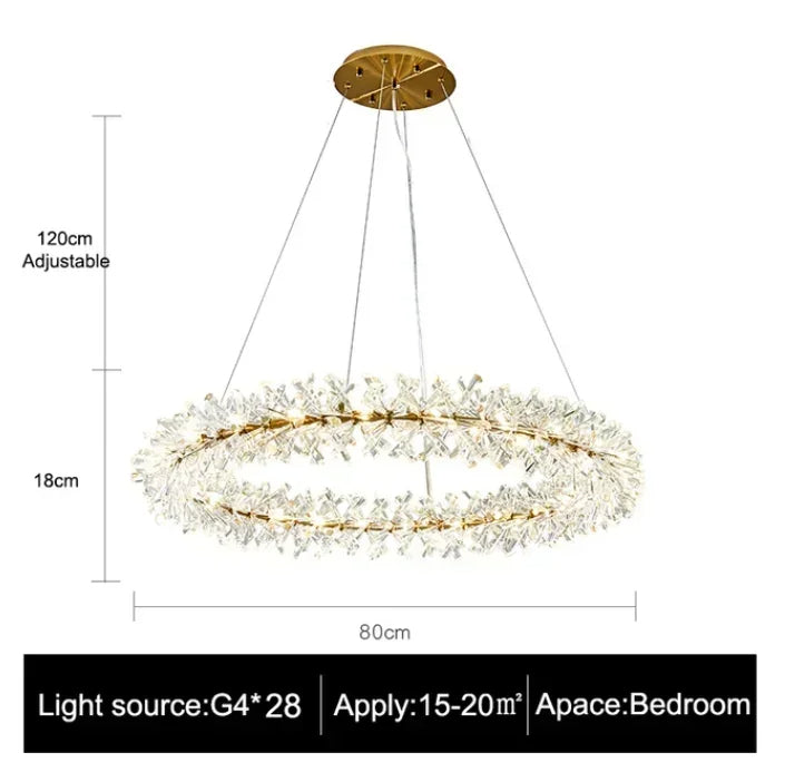Clear Crystal Round chandelier - Hollis House for dining room view 10