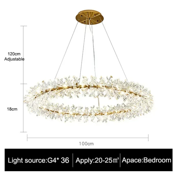Clear Crystal Round chandelier - Hollis House for dining room view 11