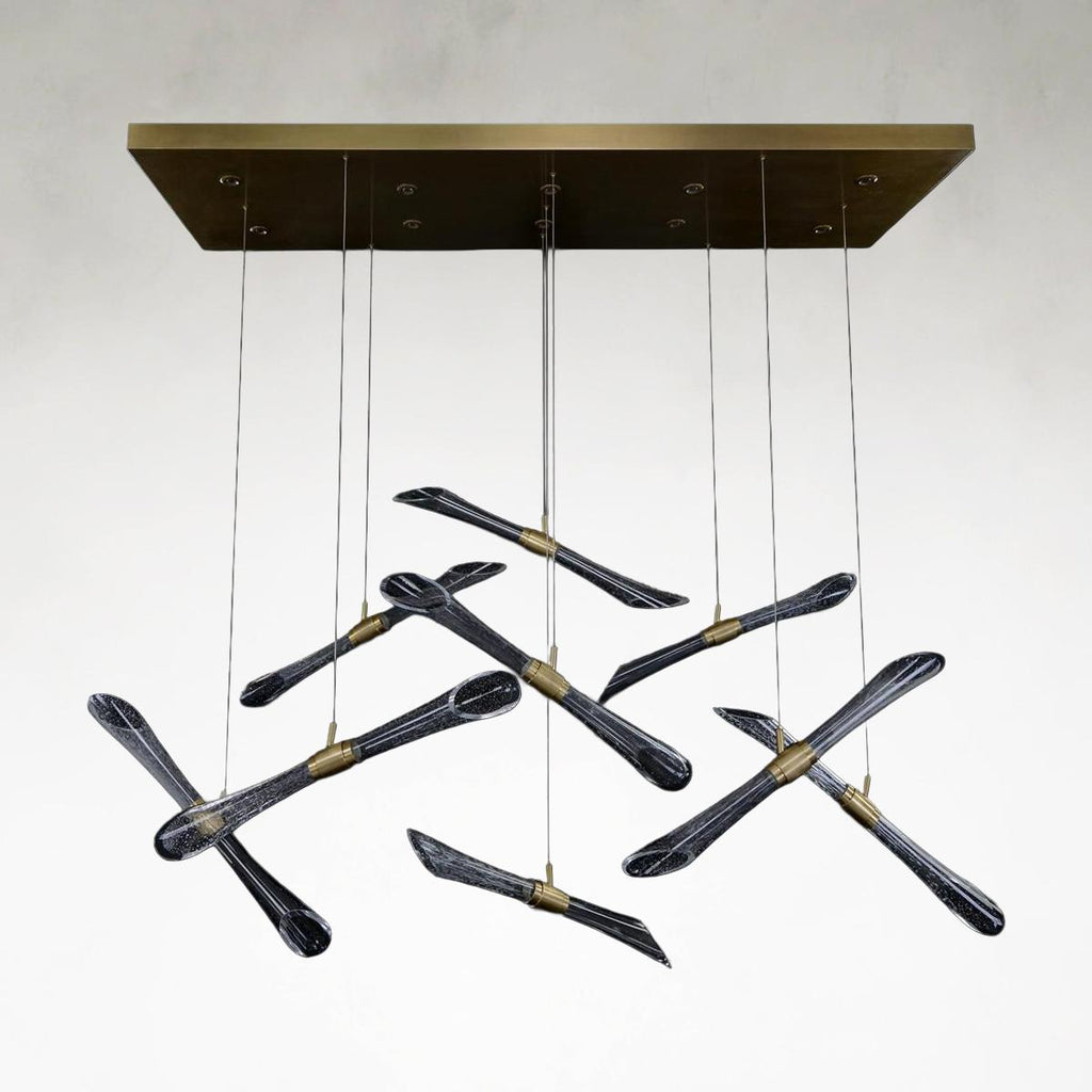Crystal Linear chandelier - Nova Ray for dining room view 4