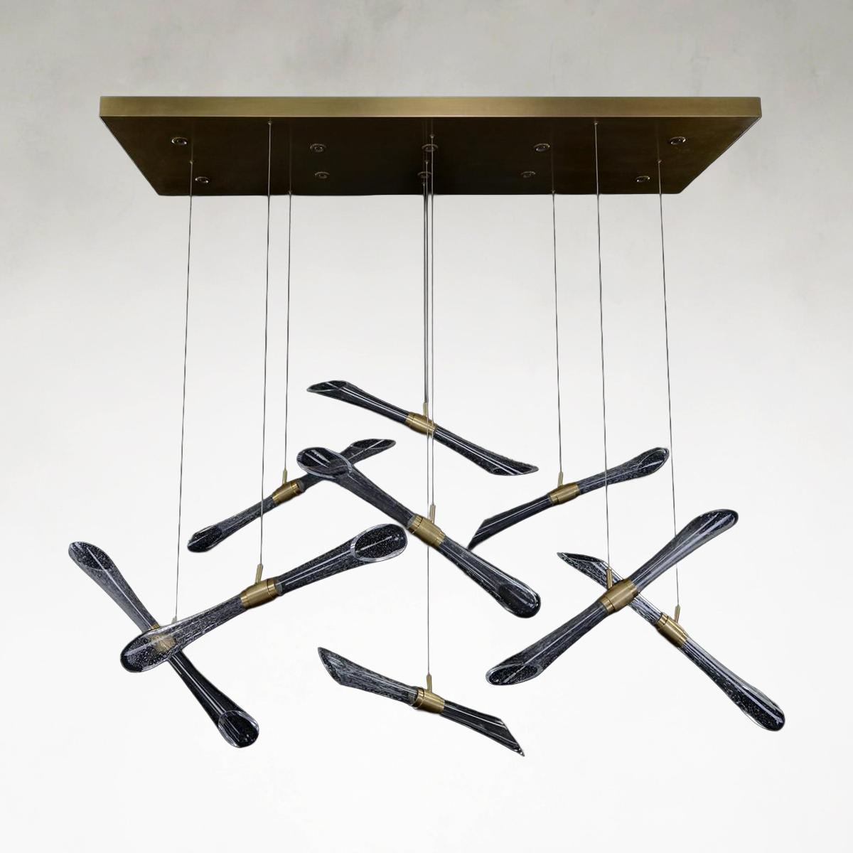 Crystal Linear chandelier - Nova Ray for dining room view 4