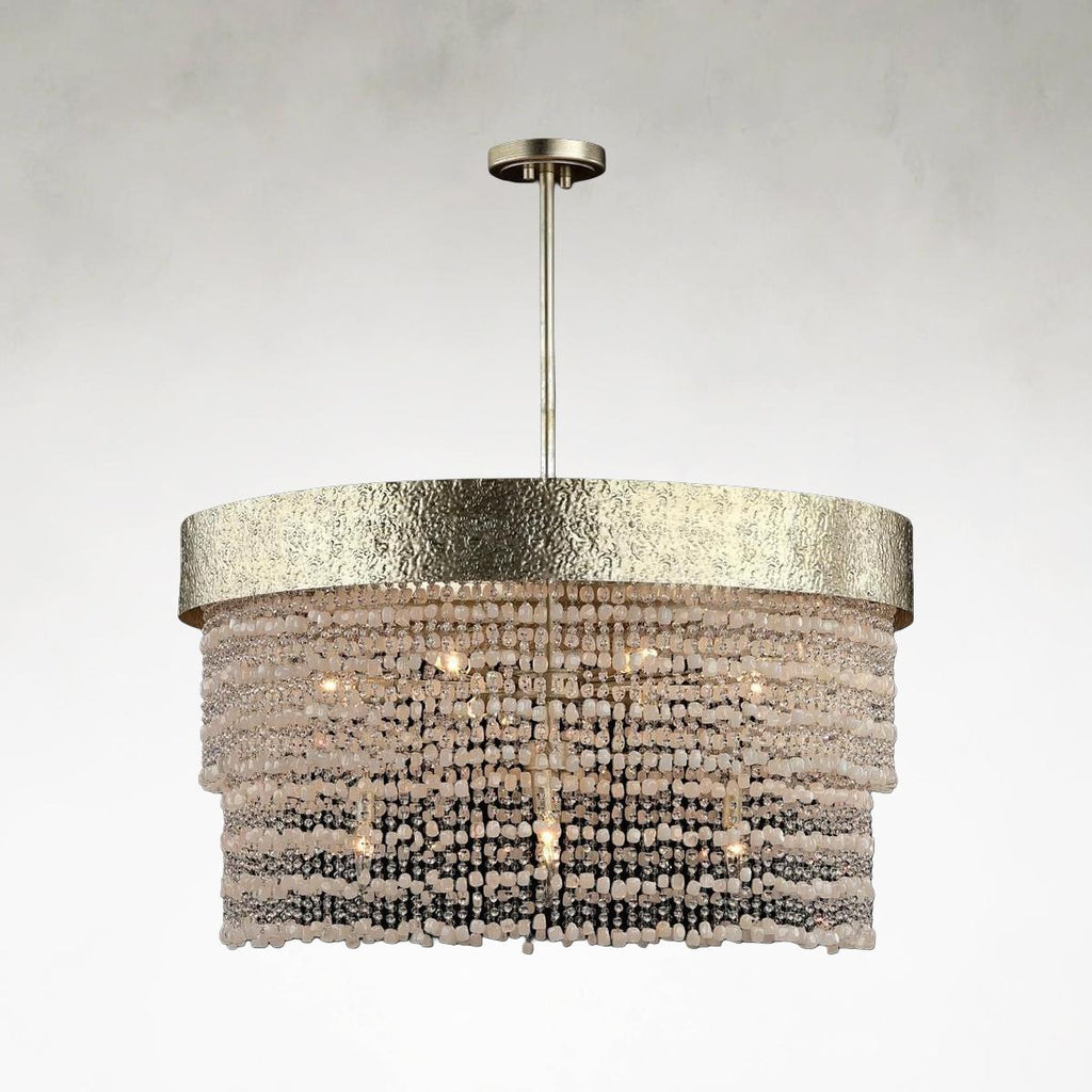 Silver Crystal chandelier - Marlow Stone for dining room view 1