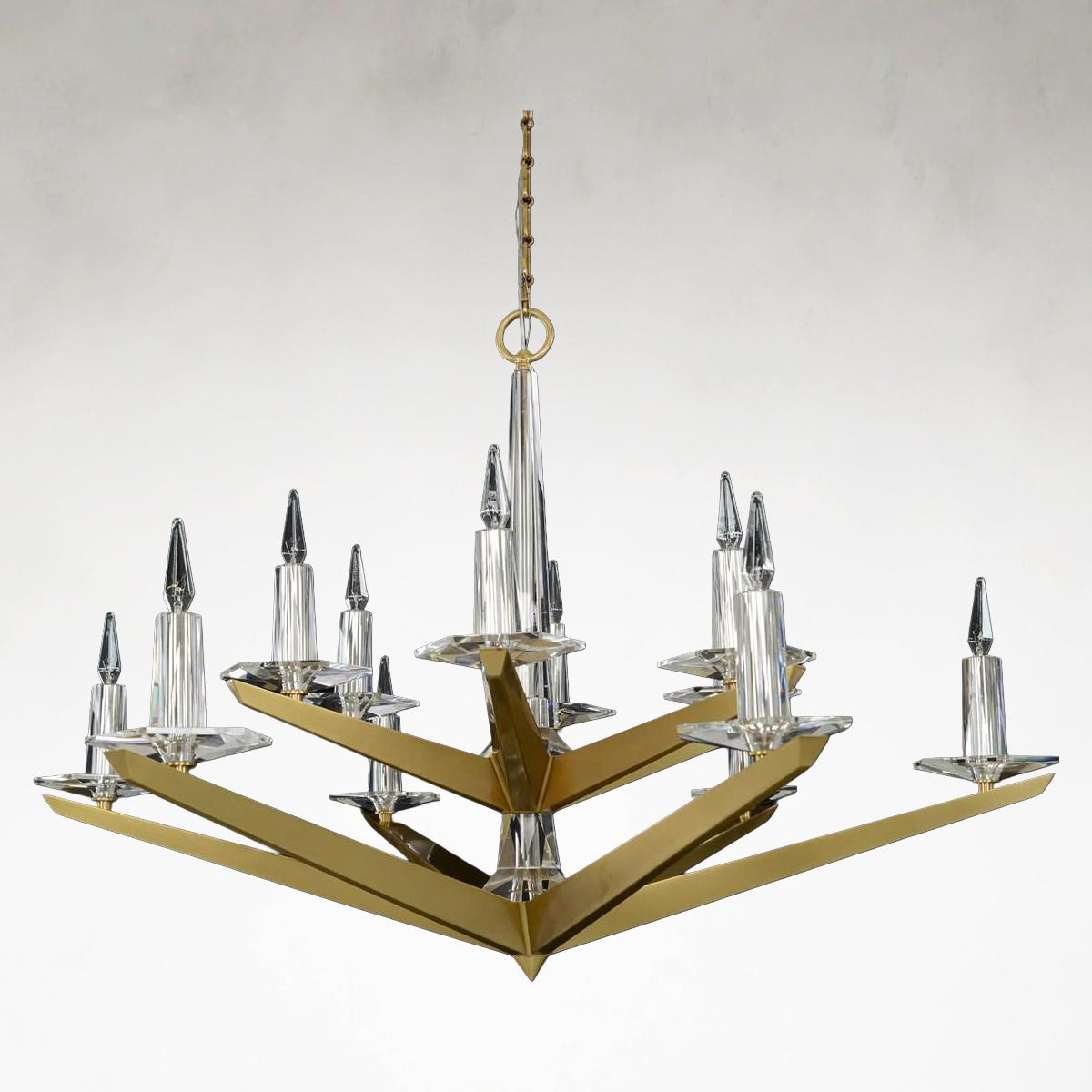 Crystal Linear chandelier - Isla Ray for dining room view 4