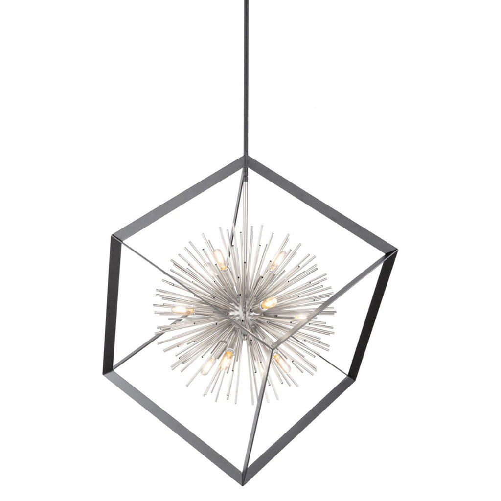 Matte Black Metal Candle chandelier - Verona Nest for dining room view 1