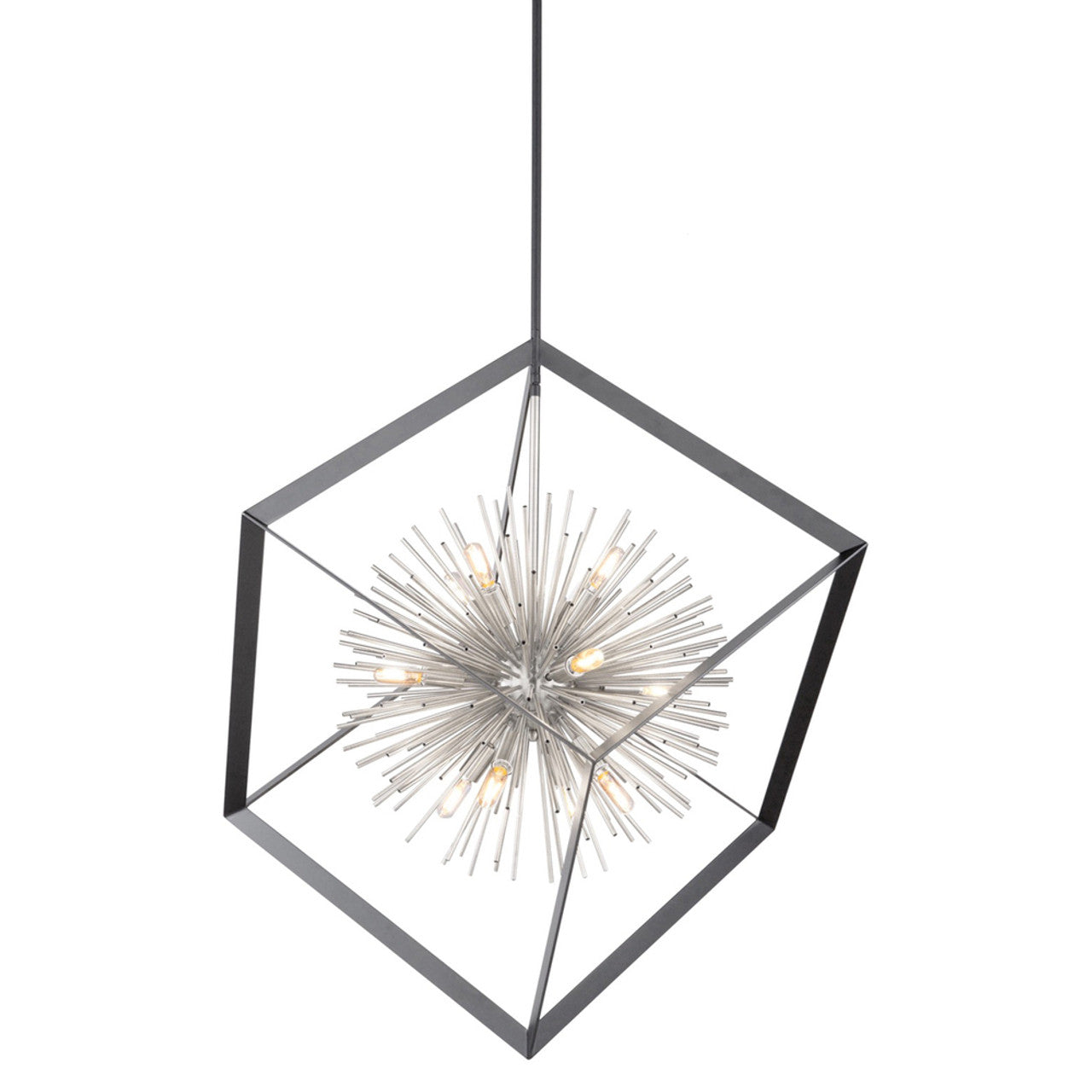 Matte Black Metal Candle chandelier - Verona Nest for dining room view 1