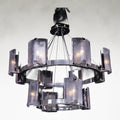 Polished Nickel Acrylic Tiered chandelier - Ember Stone for dining room view 1