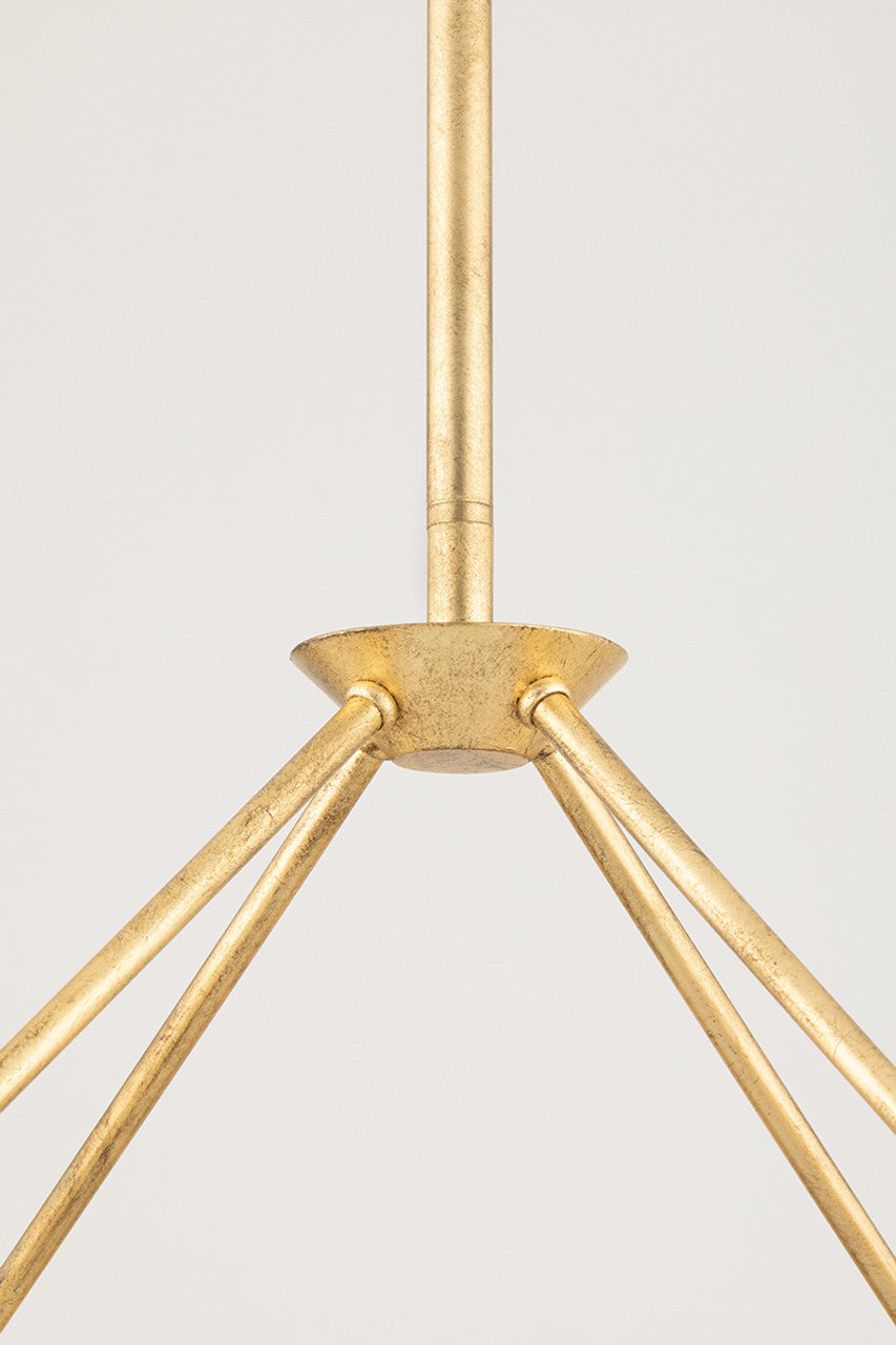 Gold Glass Linear chandelier - Kaia Gleam for dining room view 6