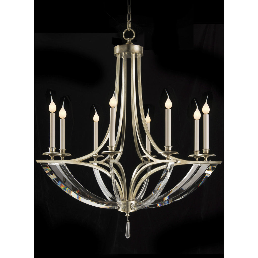 Silver Crystal chandelier - Hollis Stone for dining room view 2