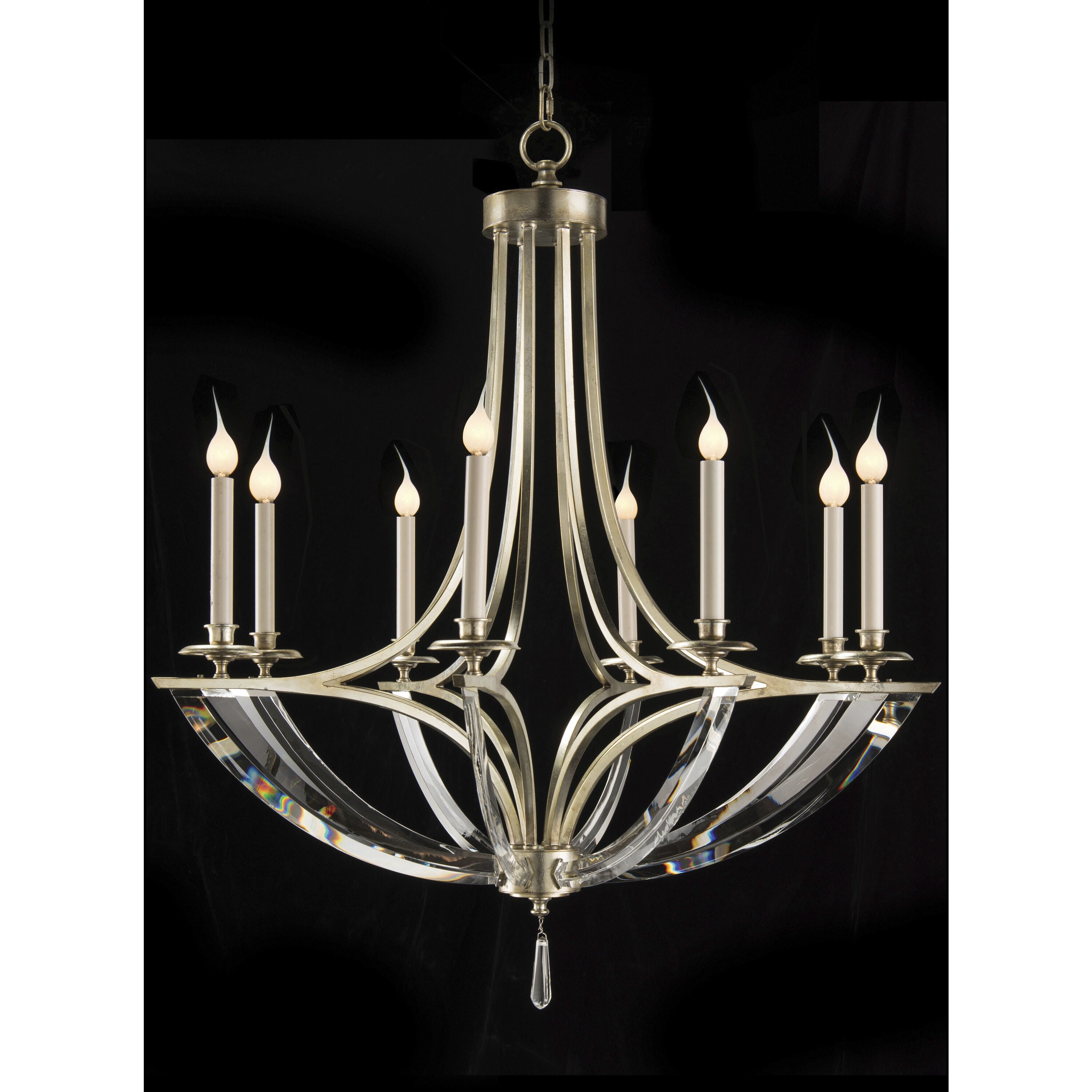 Silver Crystal chandelier - Hollis Stone for dining room view 2