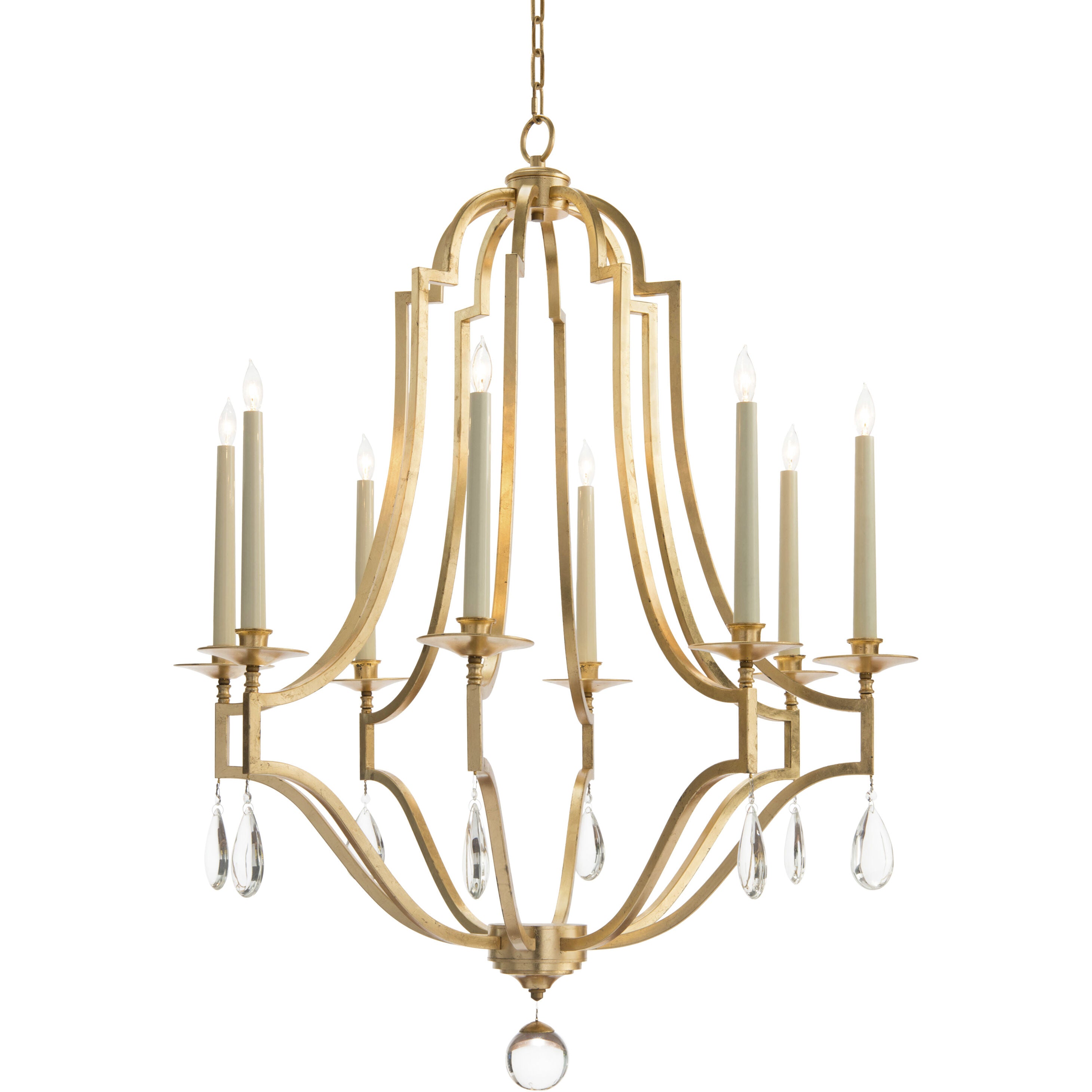 Gold Crystal Linear chandelier - Lyra Ray for dining room view 2