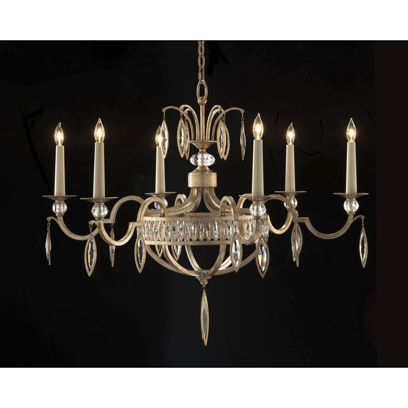 Silver Crystal chandelier - Arden Ray for dining room view 2