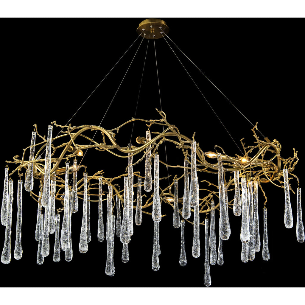 Brass Acrylic chandelier - Aster Ray for dining room view 2