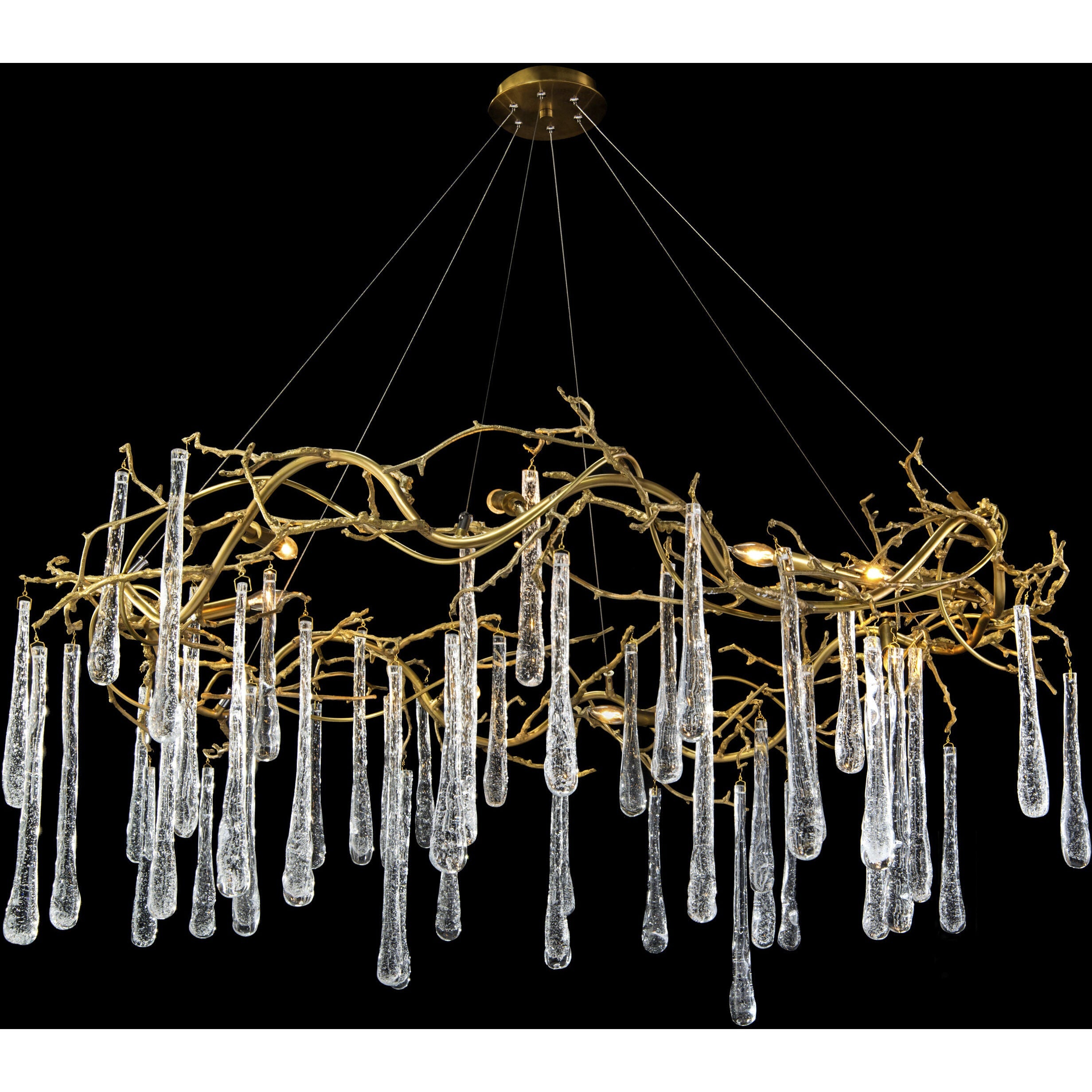 Brass Acrylic chandelier - Aster Ray for dining room view 2