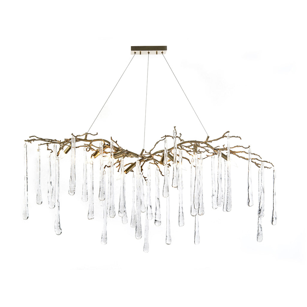 Brass Acrylic chandelier - Maris Ray for dining room view 2