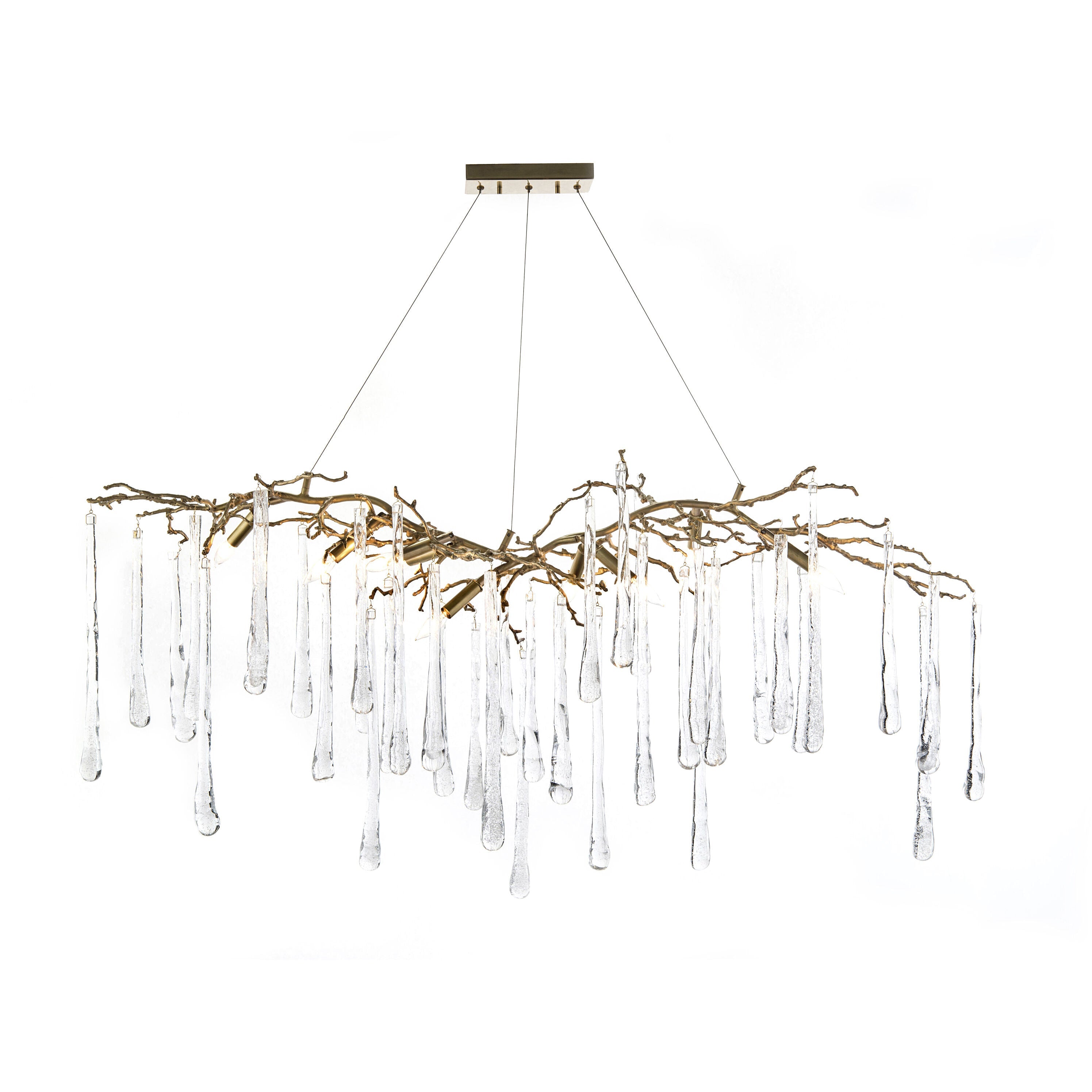 Brass Acrylic chandelier - Maris Ray for dining room view 2
