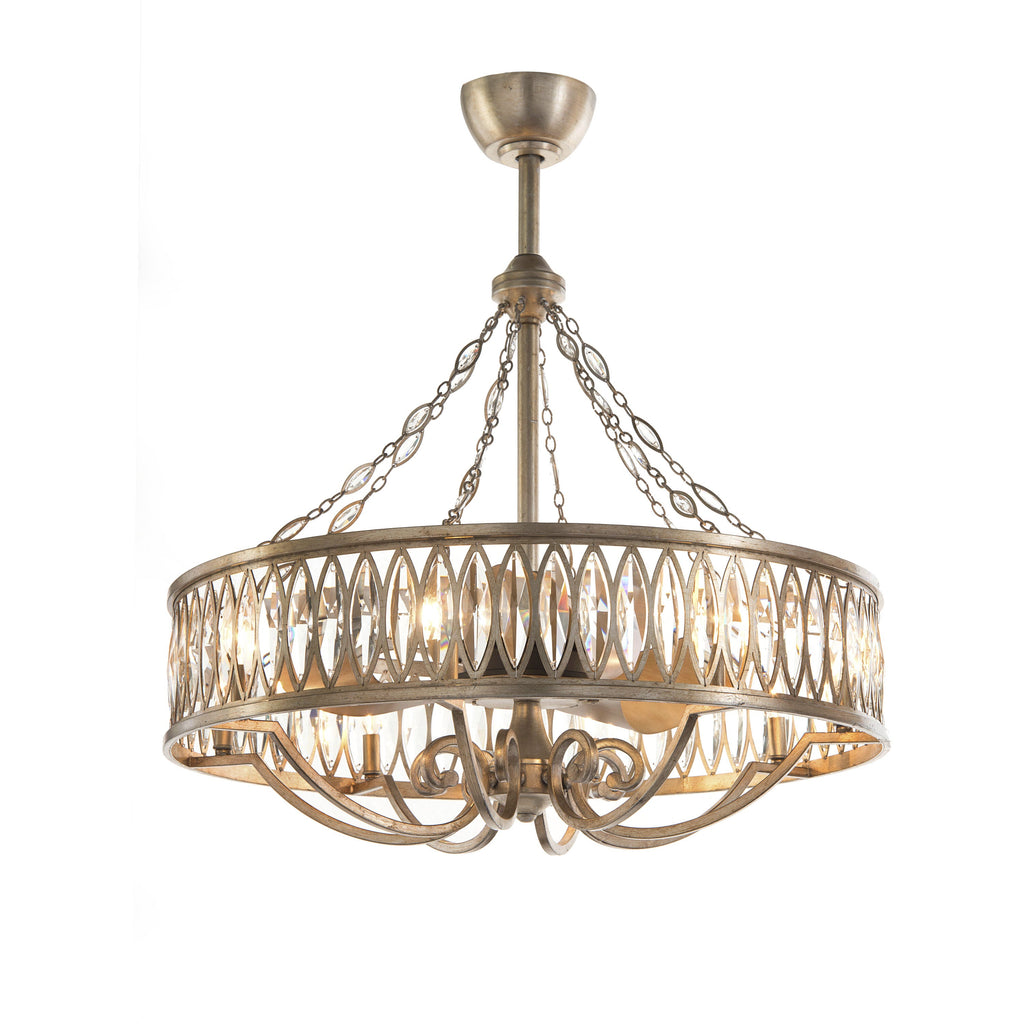 Silver Crystal Linear chandelier - Solene Ray for dining room view 2