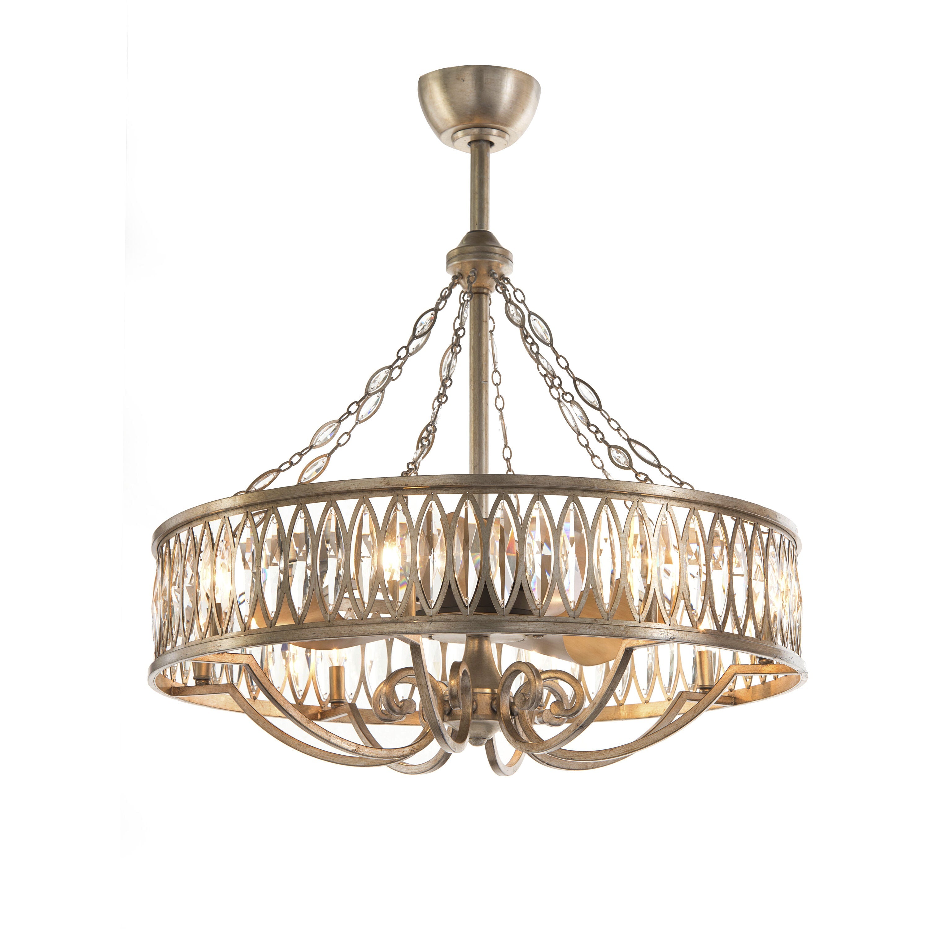 Silver Crystal Linear chandelier - Solene Ray for dining room view 2