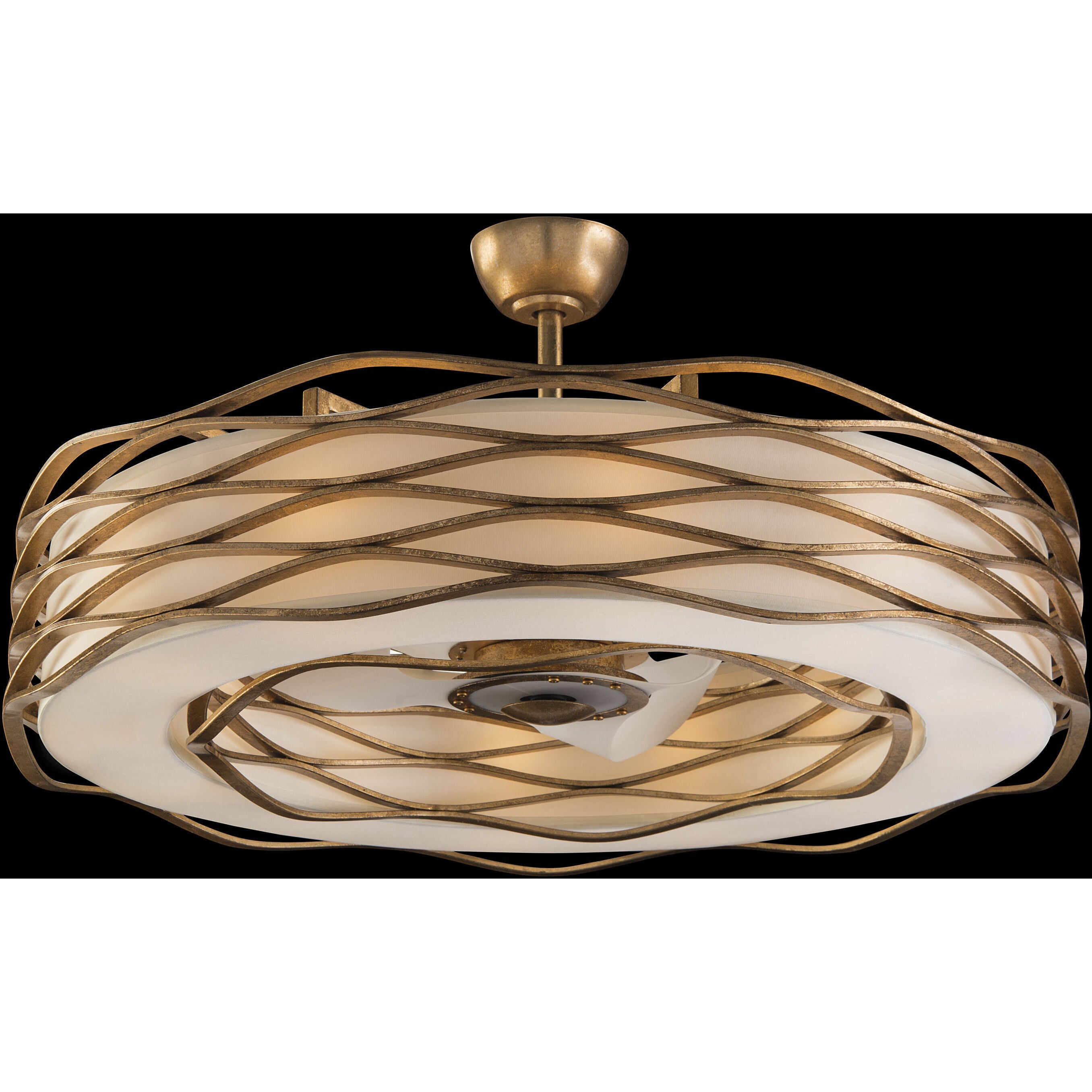 Gold Iron Linear chandelier - Selene Ray for dining room view 2
