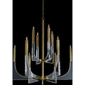 Brass Acrylic chandelier - Ottilie Stone for dining room view 2
