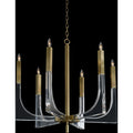 Brass Acrylic Linear chandelier - Yule Stone for dining room view 2