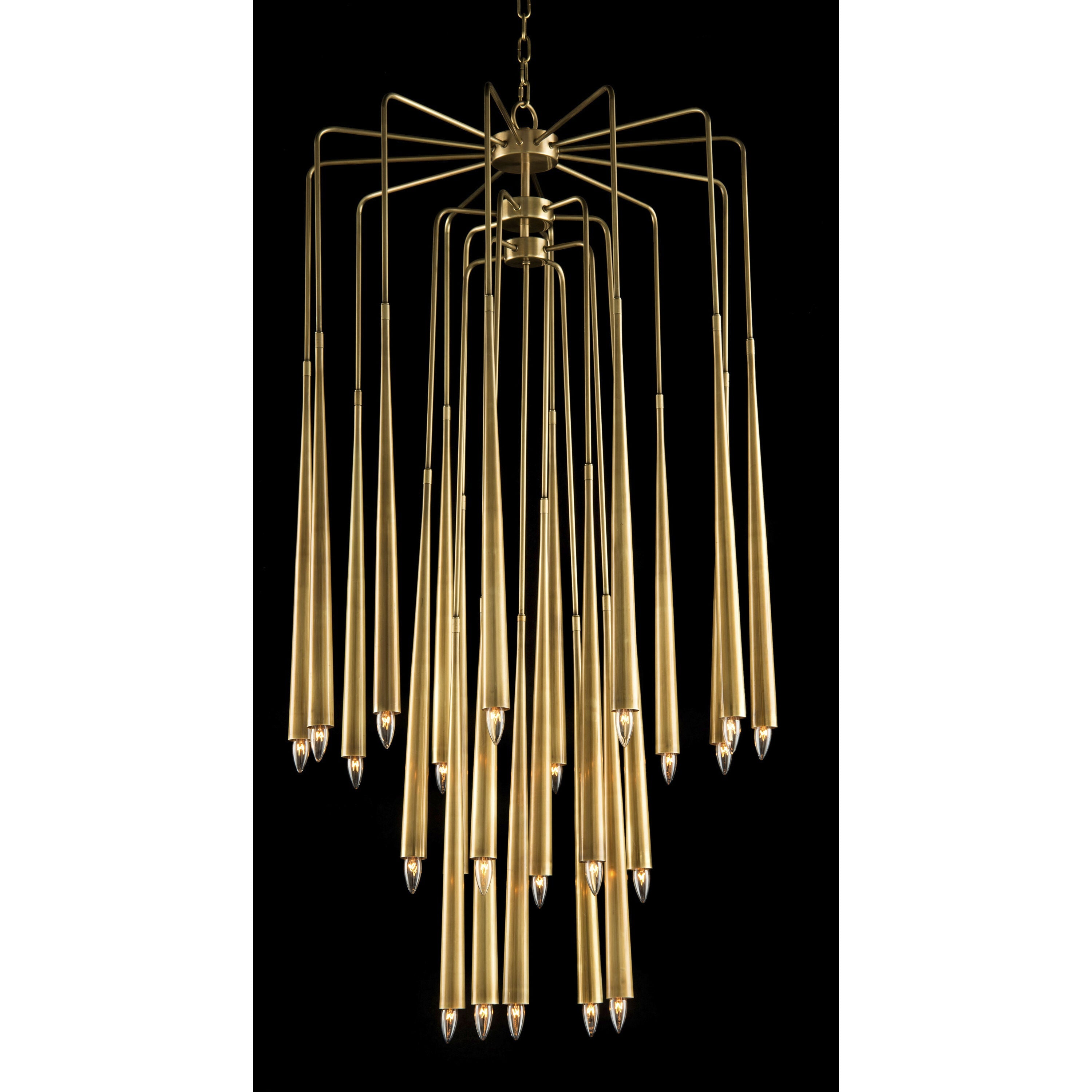 Brass Acrylic chandelier - Linnea Stone for dining room view 2