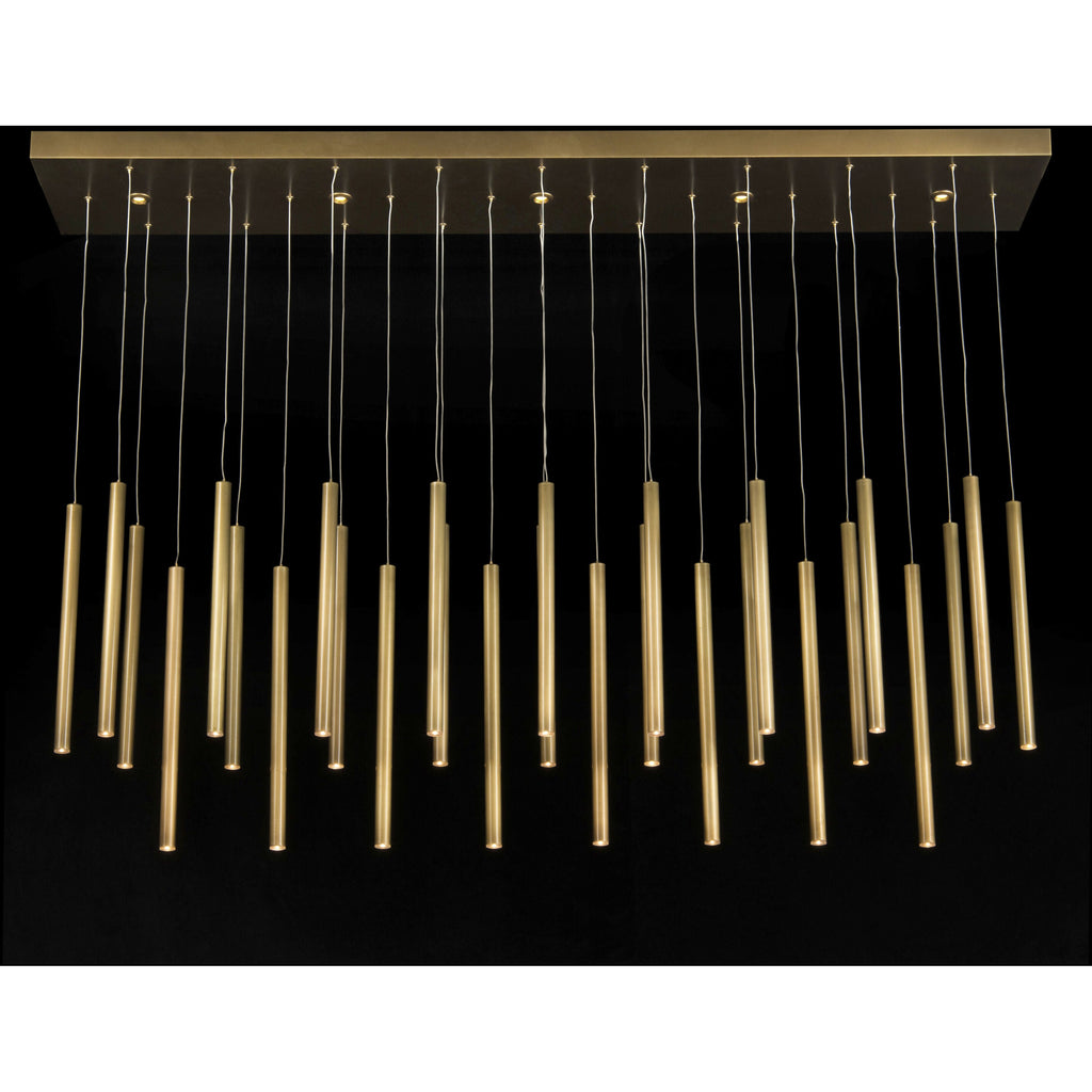 Brass Acrylic chandelier - Zinnia Stone for dining room view 2