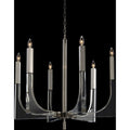 Nickel Acrylic Linear chandelier - Fiora Stone for dining room view 2