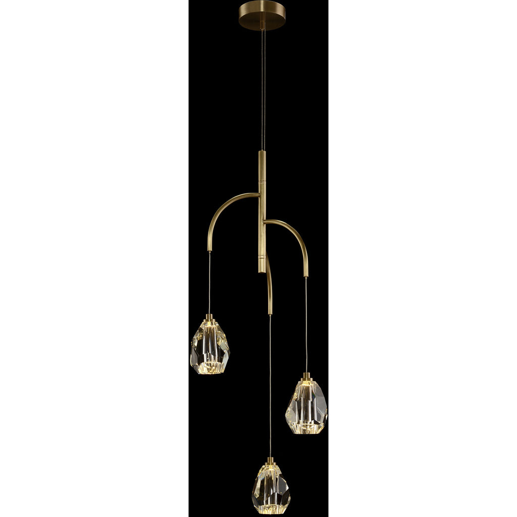 Brass Crystal chandelier - Evren Stone for dining room view 2