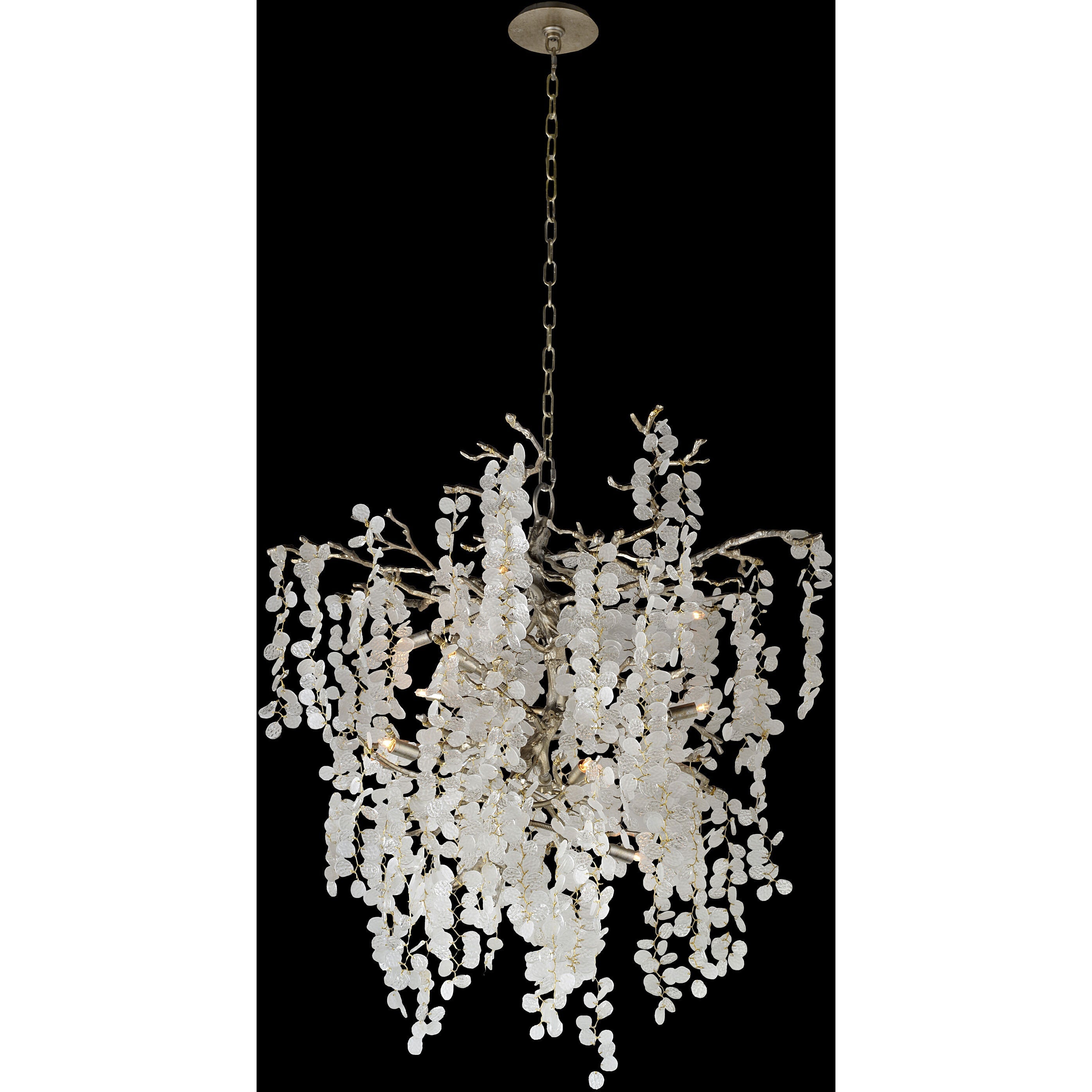 Brass Crystal chandelier - Verona Stone for dining room view 2