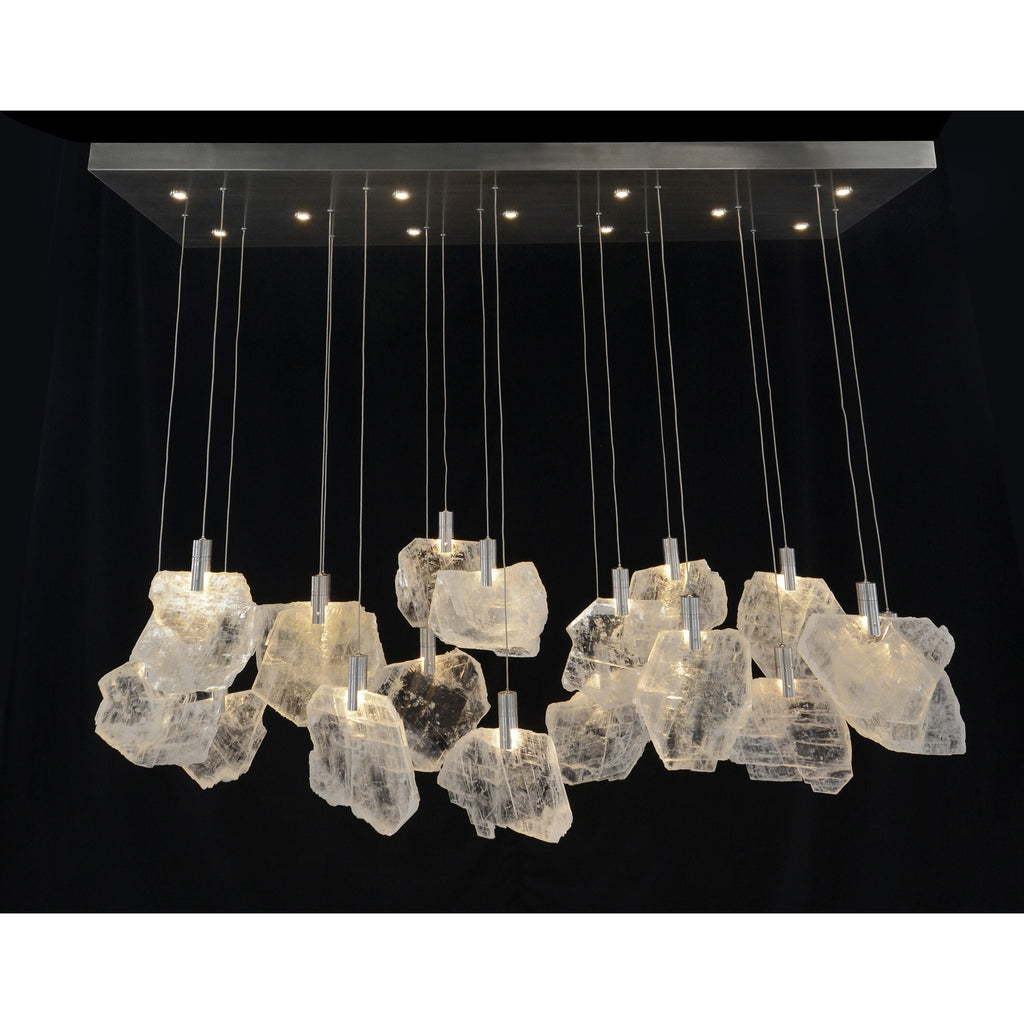 Steel Linear chandelier - Maren Stone for dining room view 2