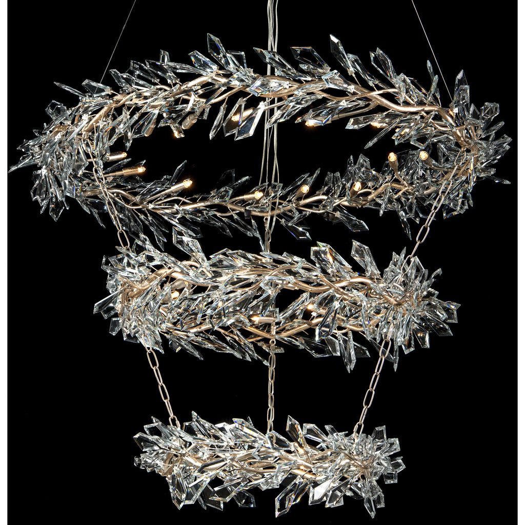 Crystal Linear chandelier - Wren Stone for dining room view 2
