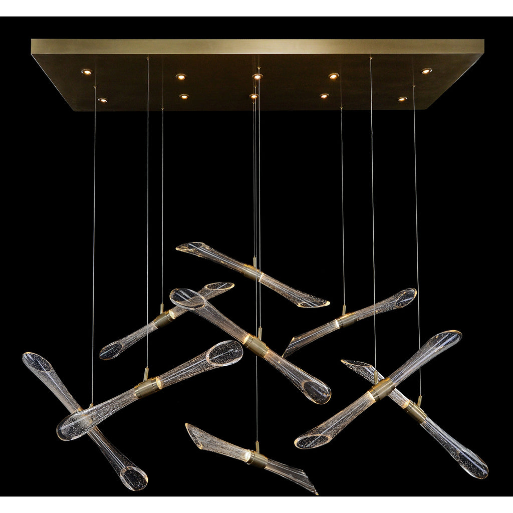 Crystal Linear chandelier - Nova Ray for dining room view 2