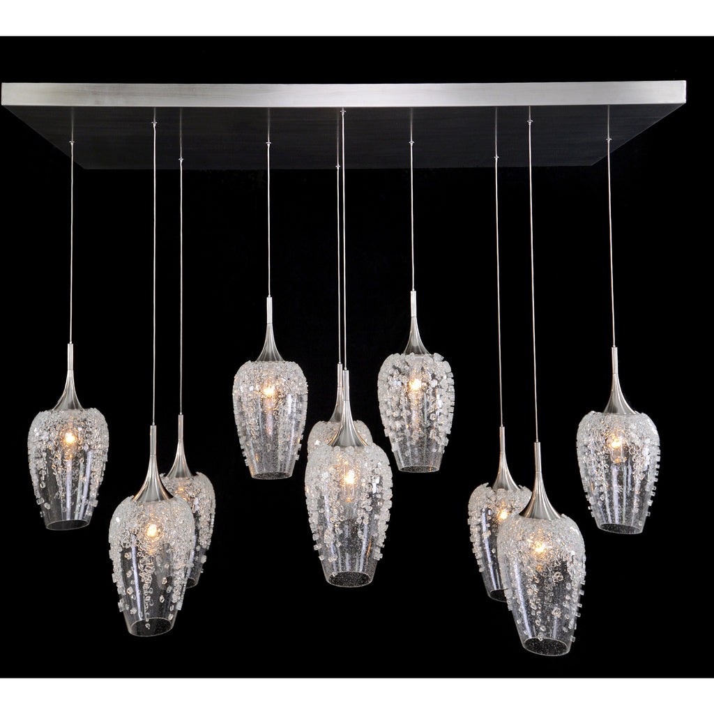 Acrylic Linear chandelier - Clara Stone for dining room view 2