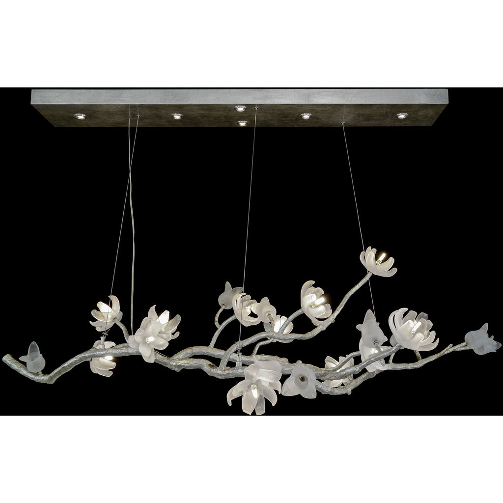 Silver Acrylic chandelier - Elara Ray for dining room view 2