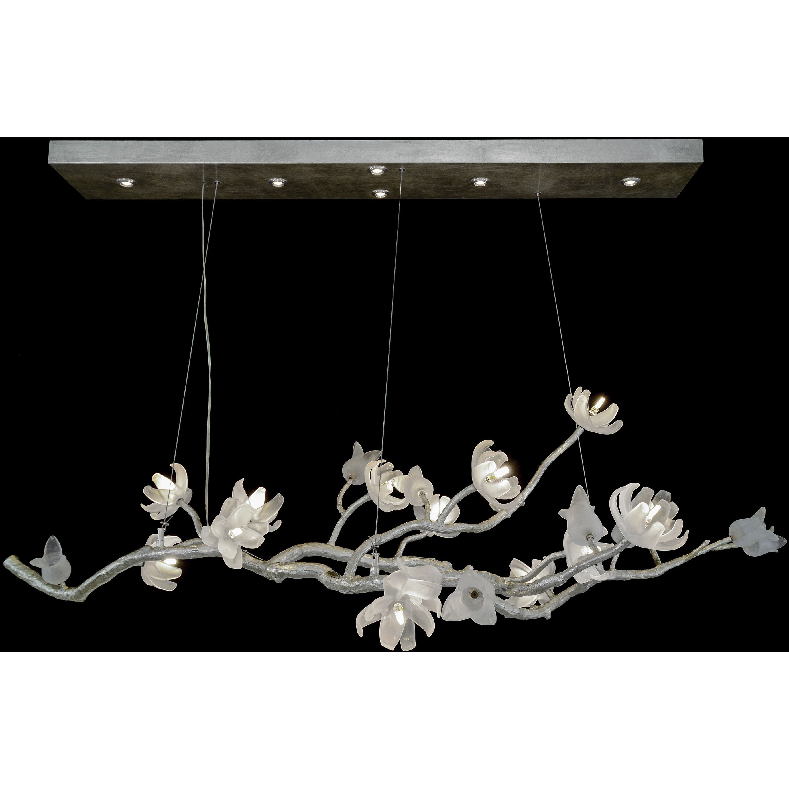 Silver Acrylic chandelier - Elara Ray for dining room view 2