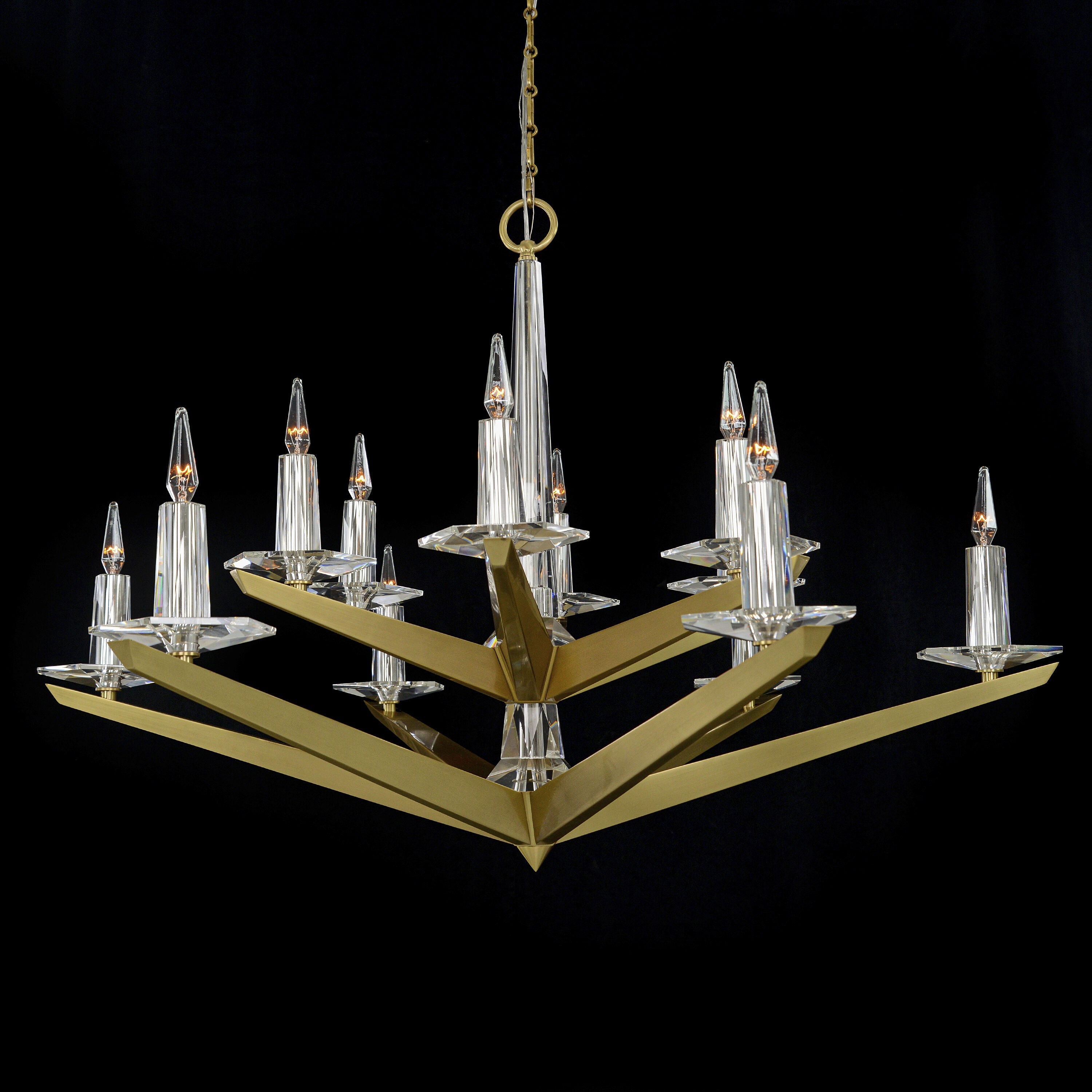 Crystal Linear chandelier - Isla Ray for dining room view 2