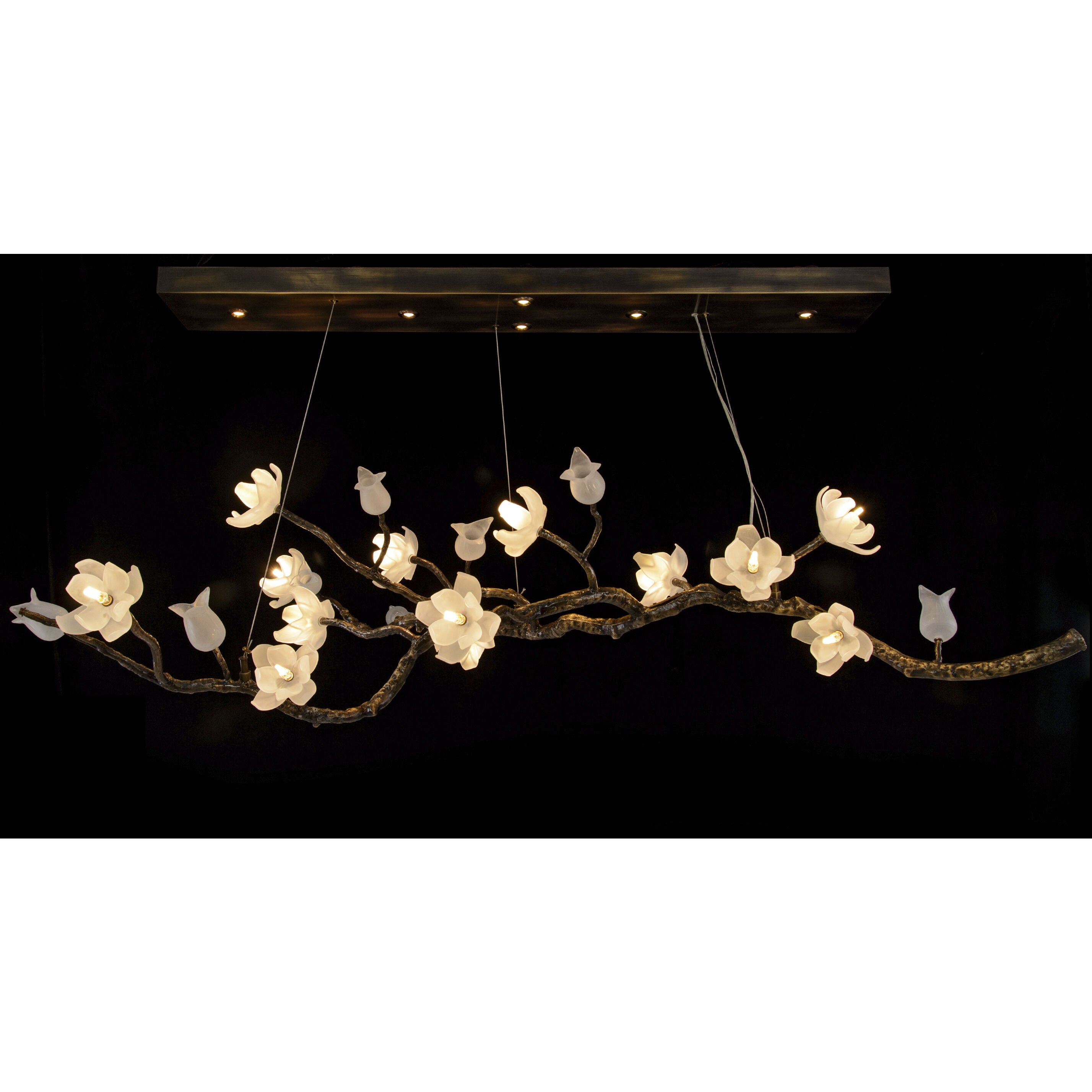 Bronze Acrylic chandelier - Yara Stone for dining room view 2