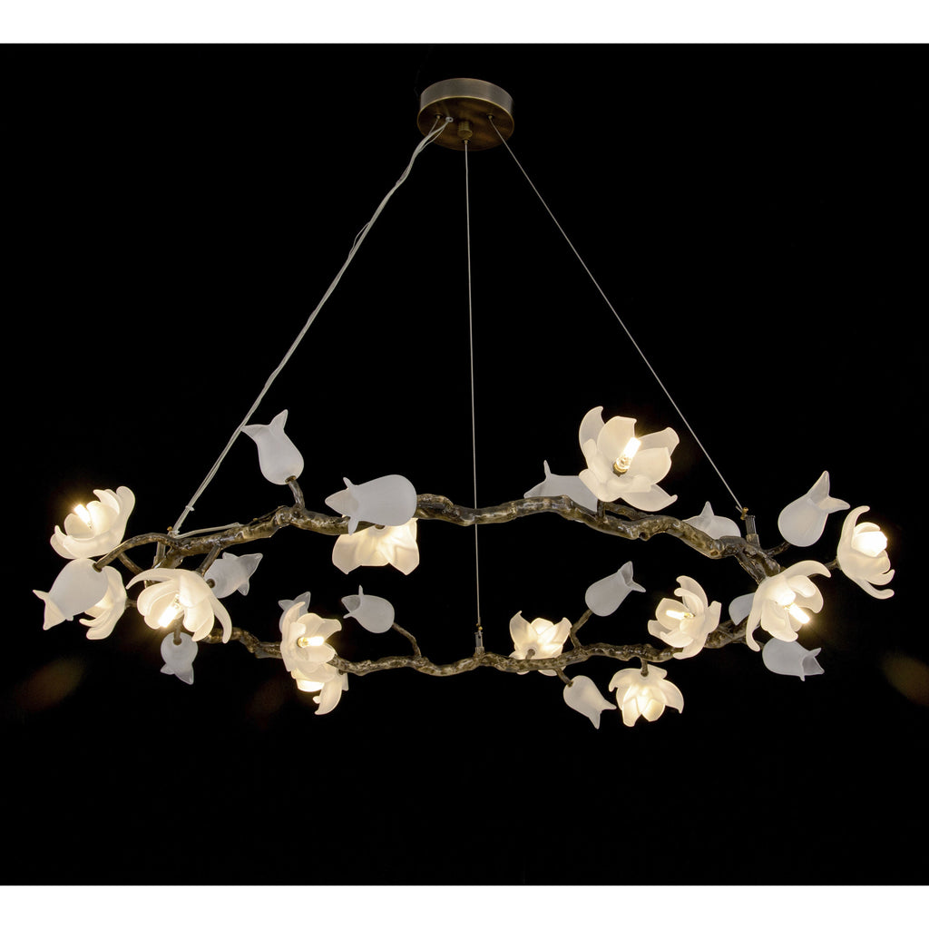 Bronze Acrylic Linear chandelier - Dahlia Stone for dining room view 2