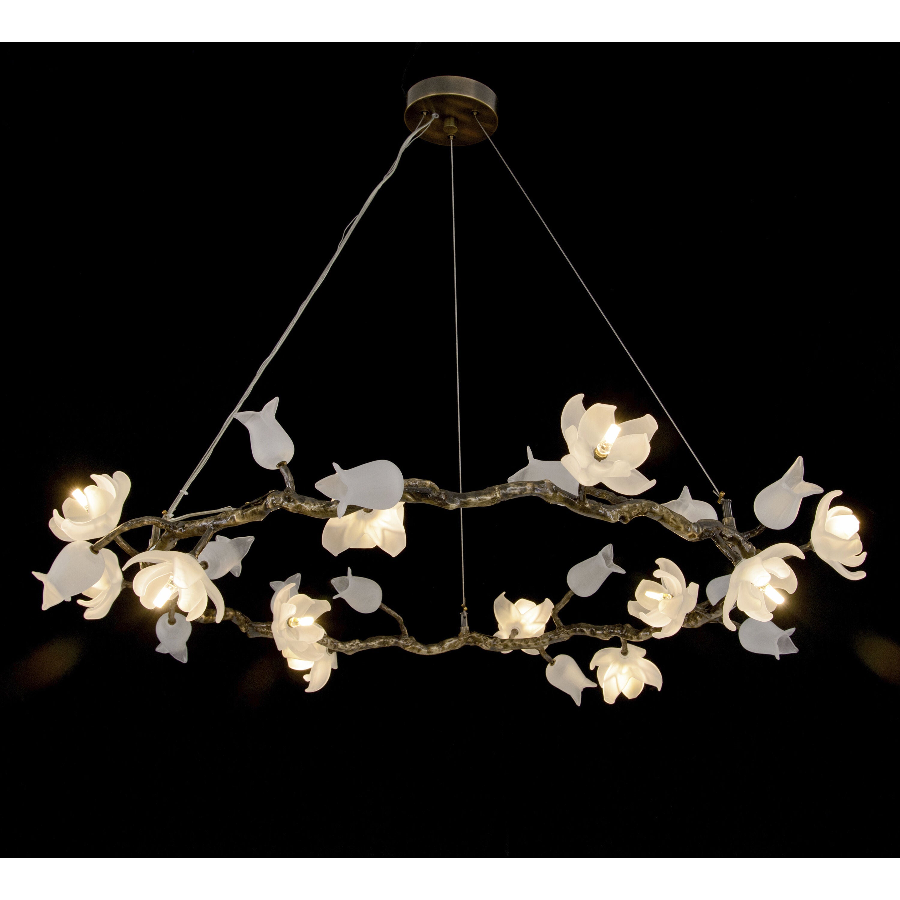 Bronze Acrylic Linear chandelier - Dahlia Stone for dining room view 2