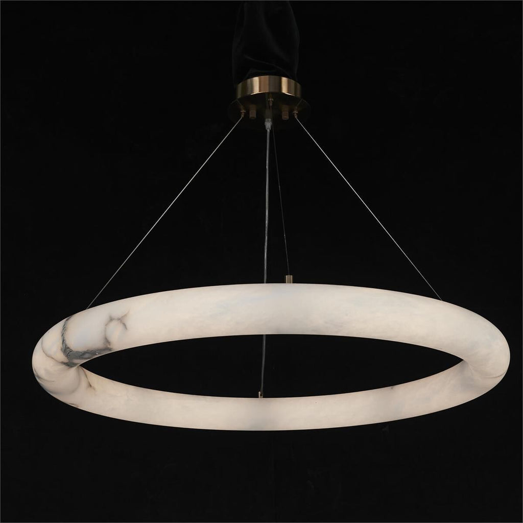 Antique Brass Alabaster Linear chandelier - Nico Stone for dining room view 2