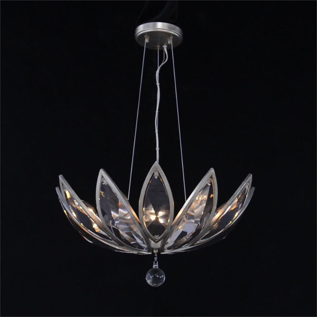Clear Crystal Linear chandelier - Iris Ray for dining room view 2