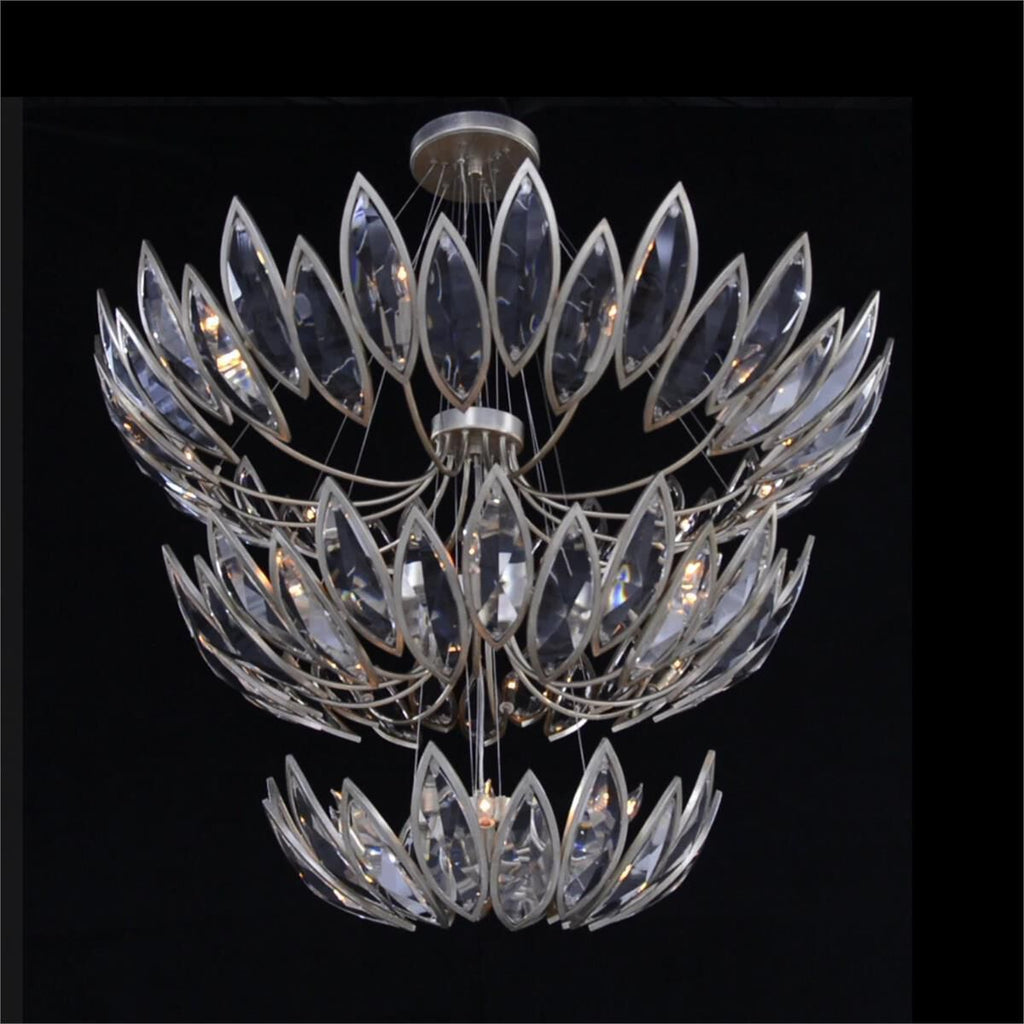 Clear Crystal Tiered chandelier - Maia Stone for dining room view 2