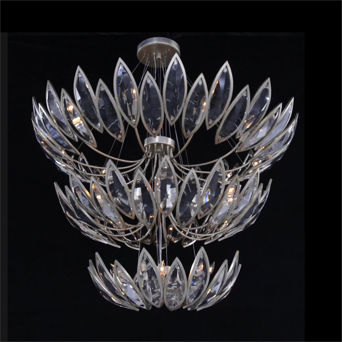 Clear Crystal Tiered chandelier - Maia Stone for dining room view 2