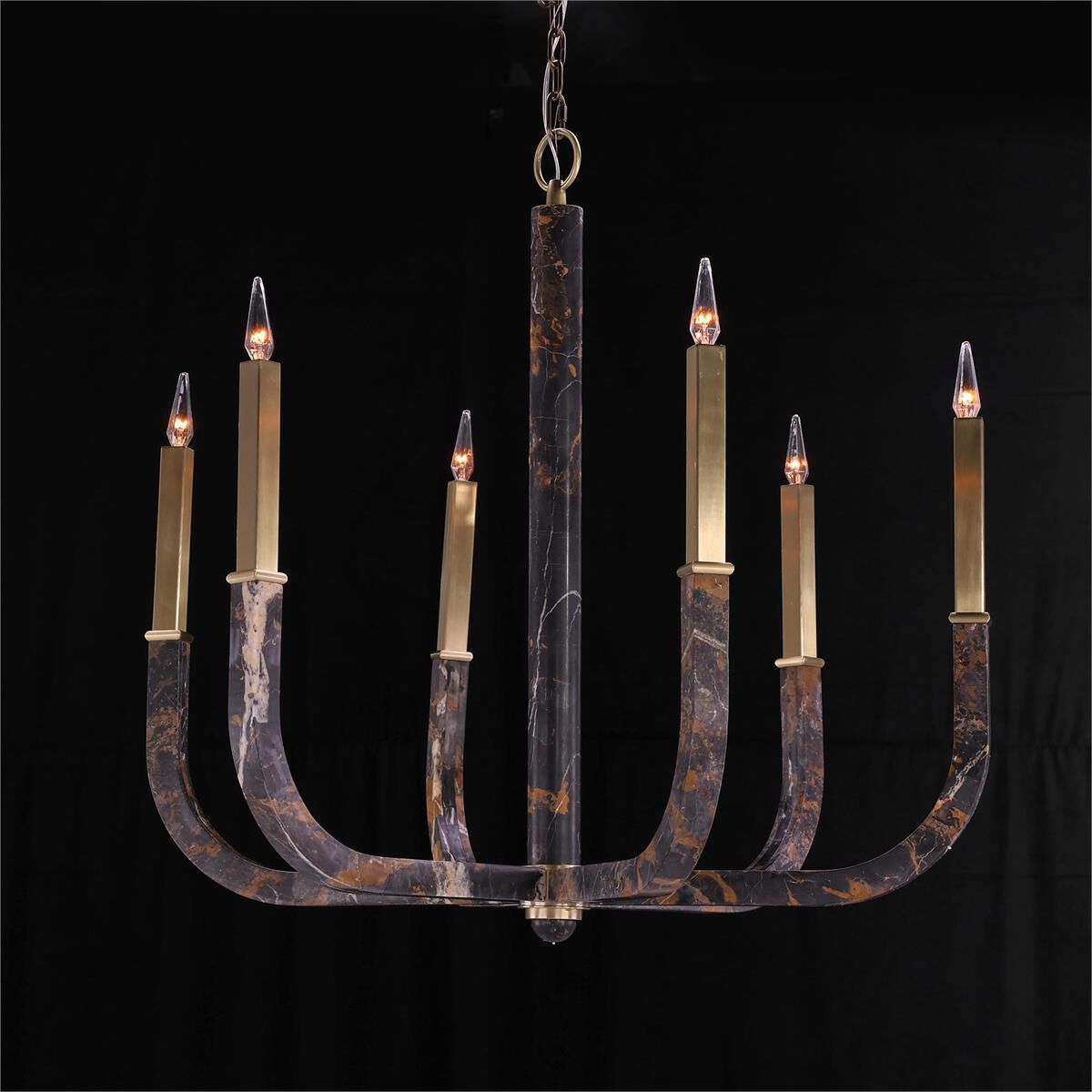 Brass Brass chandelier - Piper Stone for dining room view 2