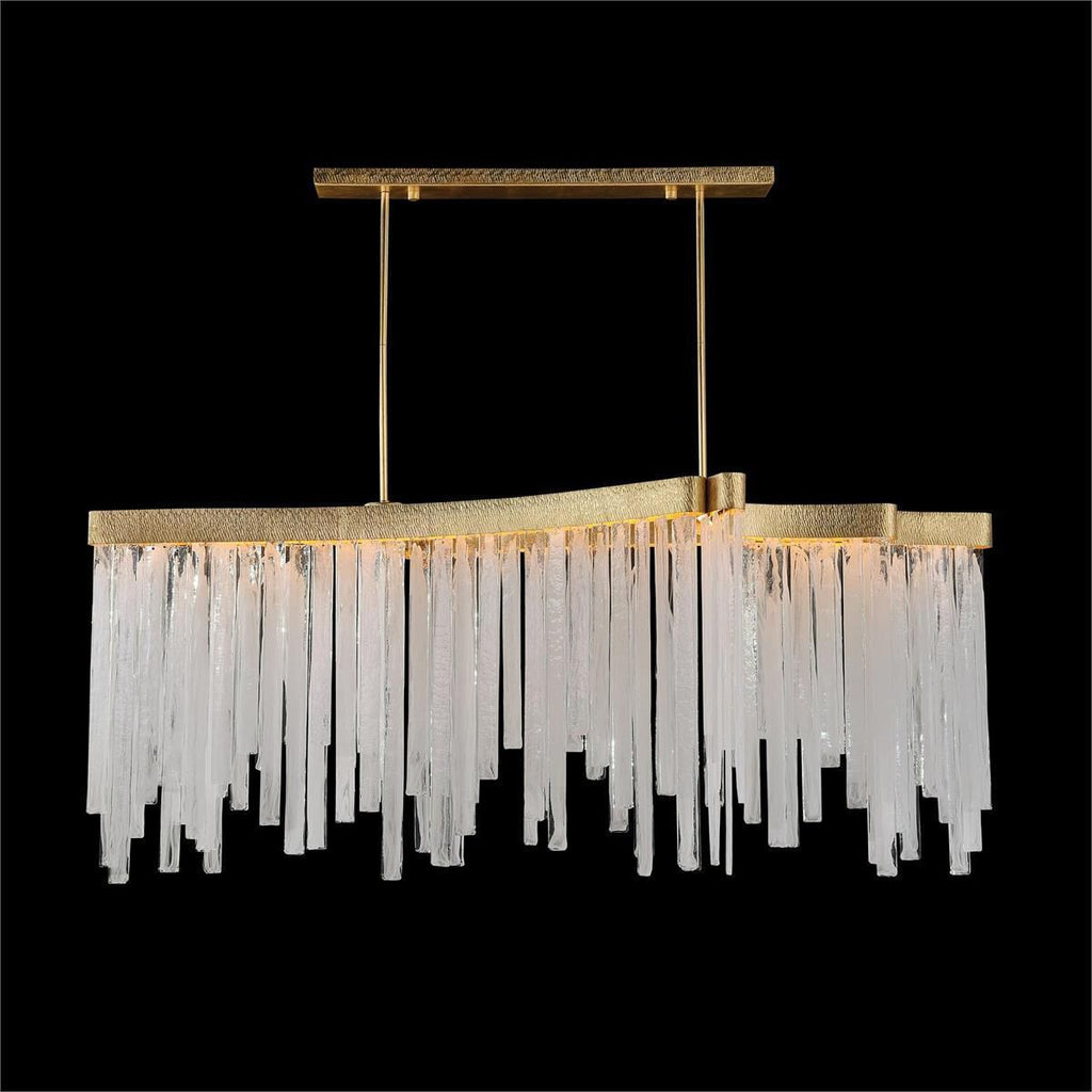 Gold Alabaster Linear chandelier - Winslow Stone for dining room view 2