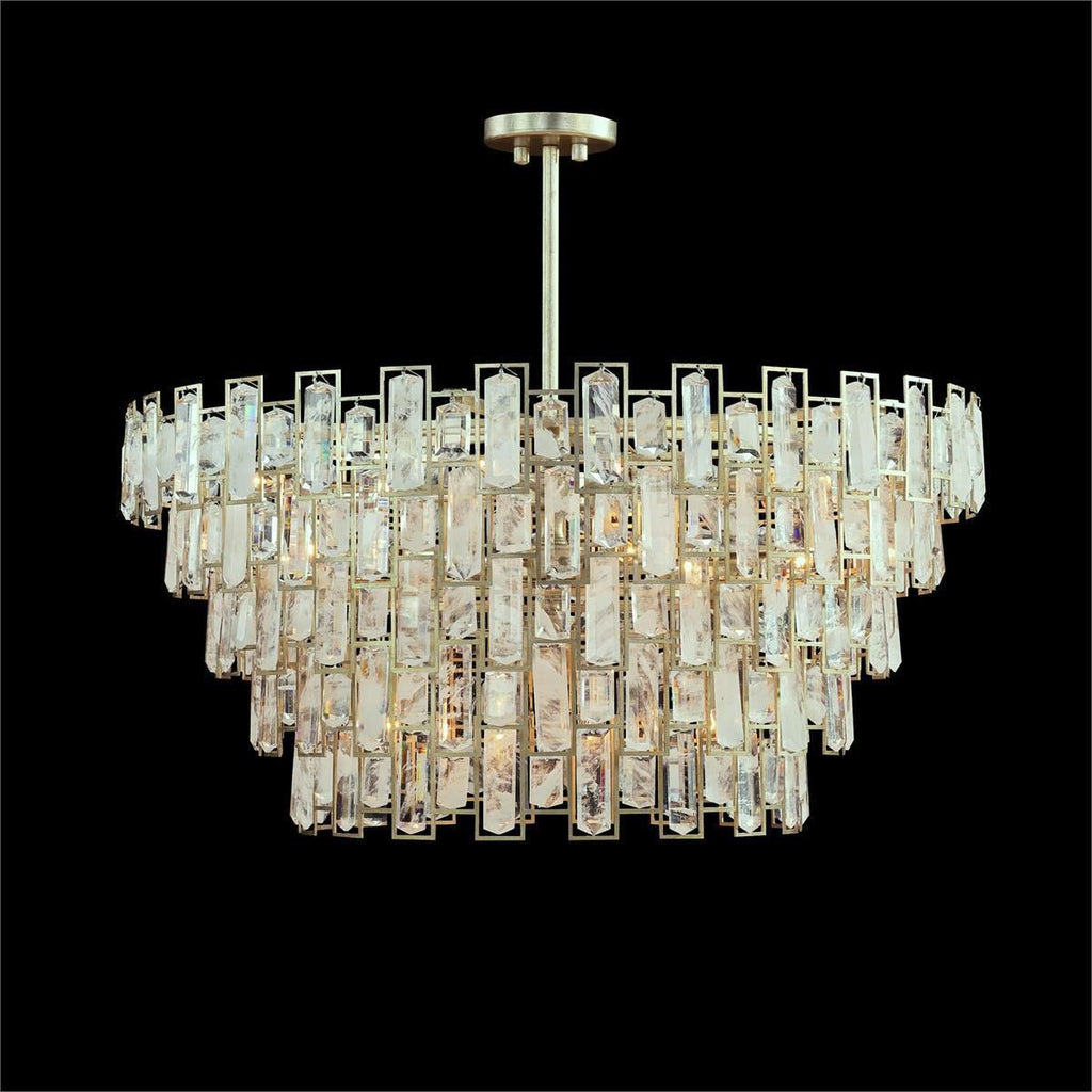 White Crystal chandelier - Jovie Stone for dining room view 2