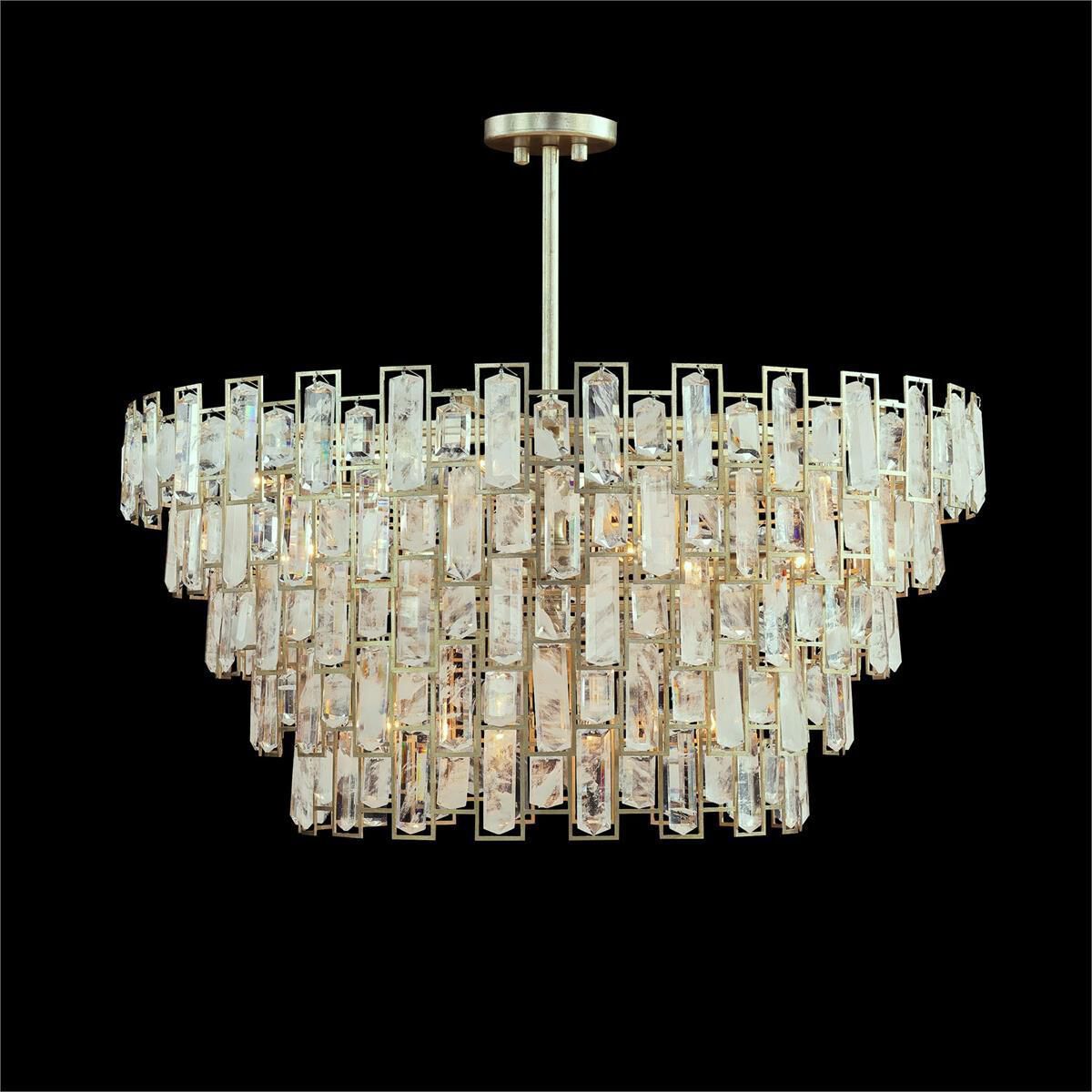 White Crystal chandelier - Jovie Stone for dining room view 2